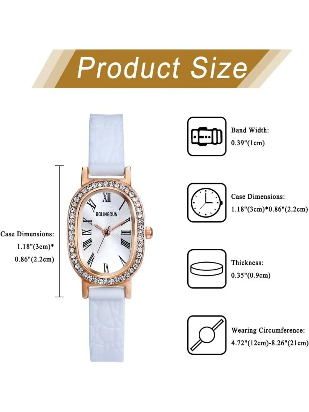Women's White Analog Quartz Leather Simple Petite Oval Classic Casual Watch